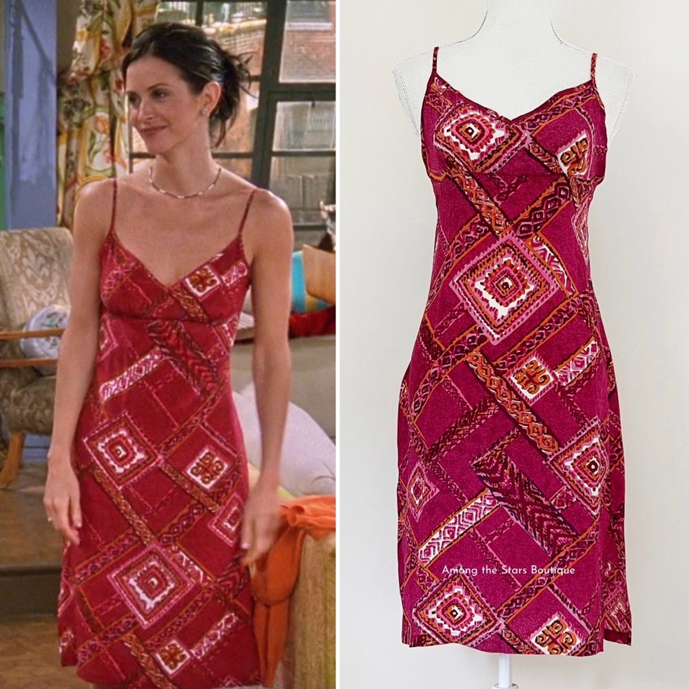 NWT Exceptionally Rare 90s Vintage Silk Slip Dress ASO Monica Geller in Friends